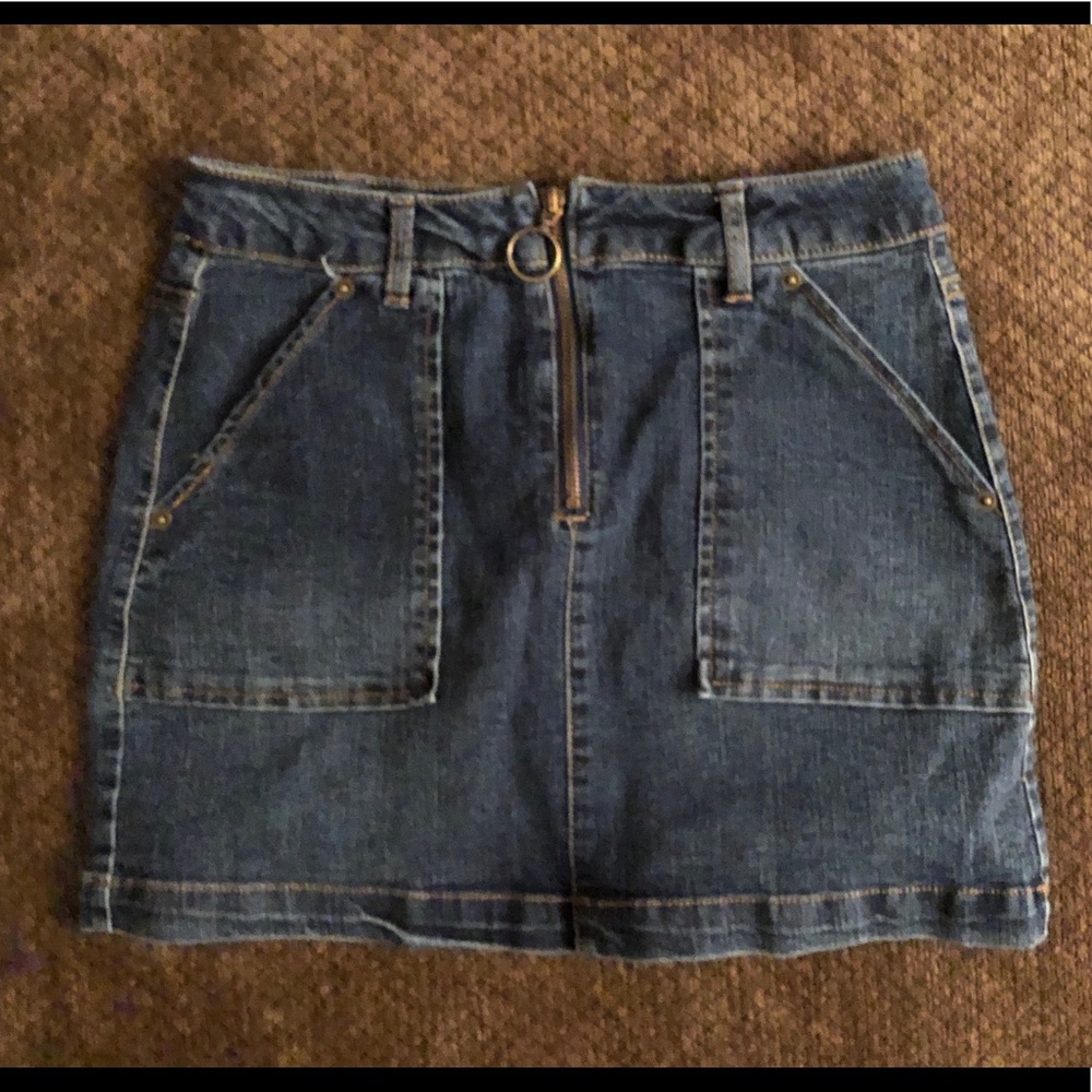 High waist denim skirt